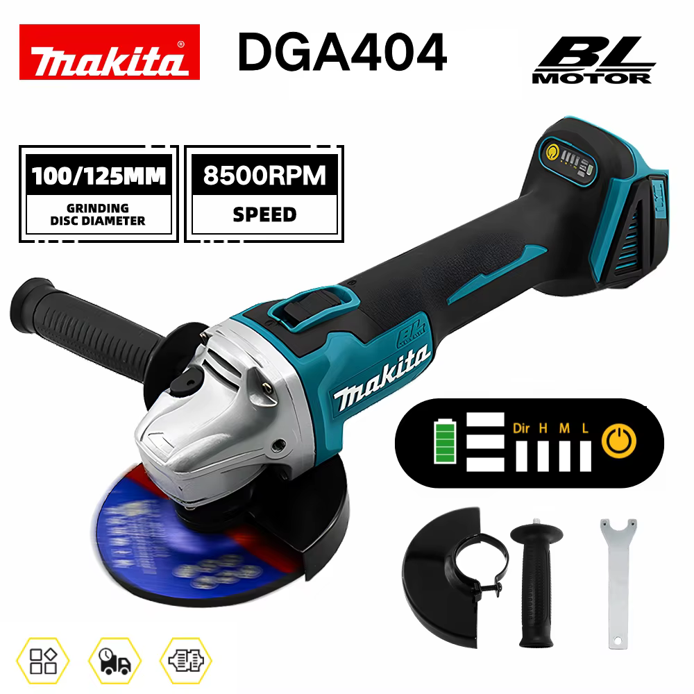 Makita DGA404 – meuleuse d'angle sans fil 125mm, 8500PRM, outil électrique de polissage et de meulage, pour batterie Makita 18V