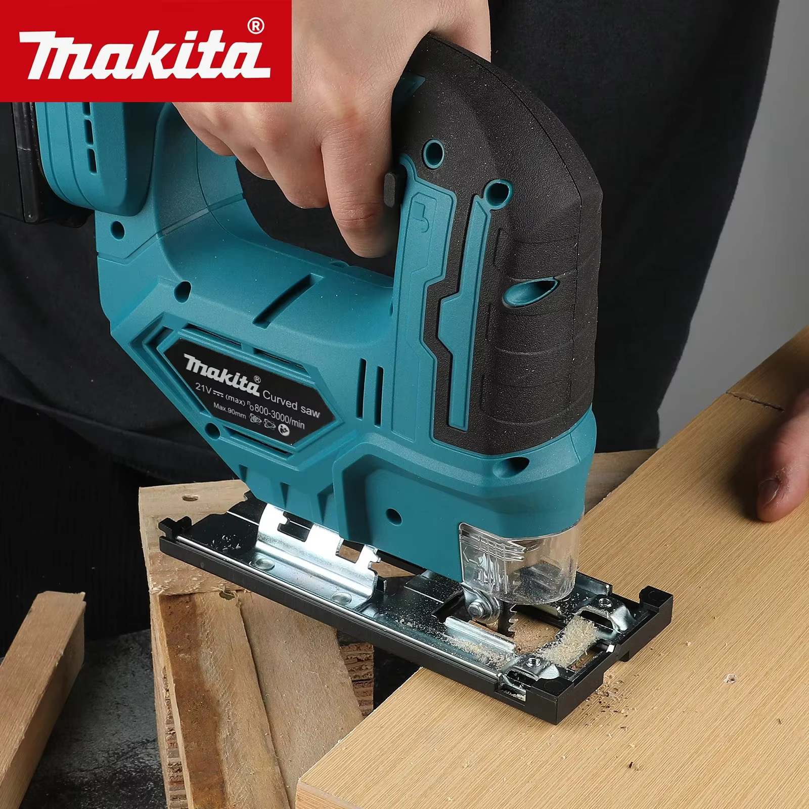 Scie sauteuse électrique Makita DJV182Z 18V sans fil avec poignée en forme de baril et lame