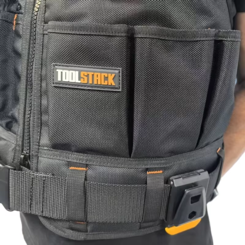 Gilet de travail TOOLSTACK TSK-62, vêtement de travail, gilet de sécurité, multi-poches, veste à fermeture éclair, gilet de travail robuste pour travaux de construction, électriciens