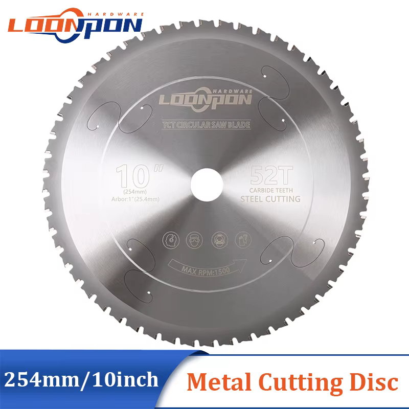 Lame de scie circulaire de coupe à froid en métal 254mm/10 pouces 52T pour aluminium fer acier disque