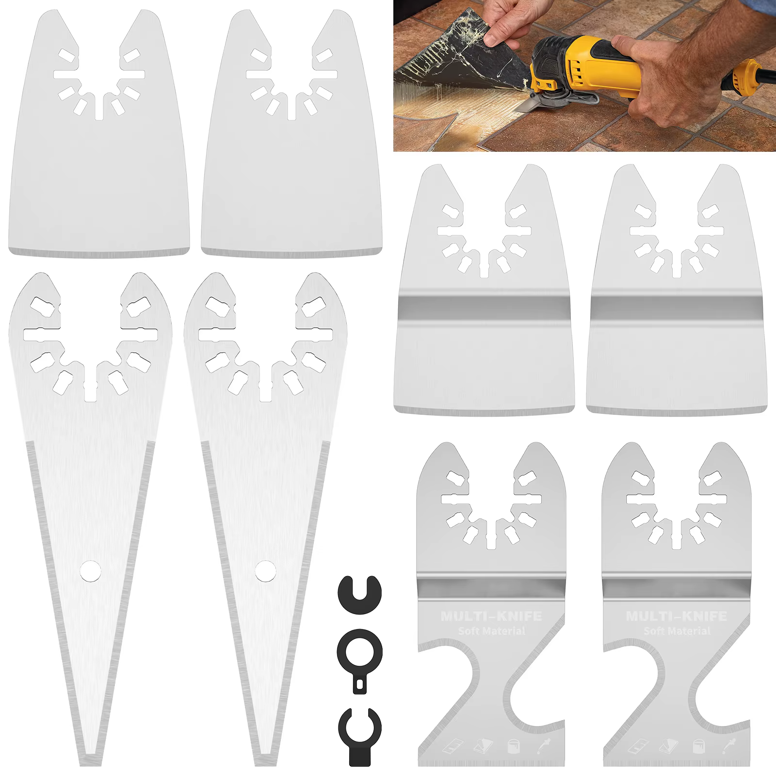 Lames de grattoir oscillantes universelles pour outil multifonction