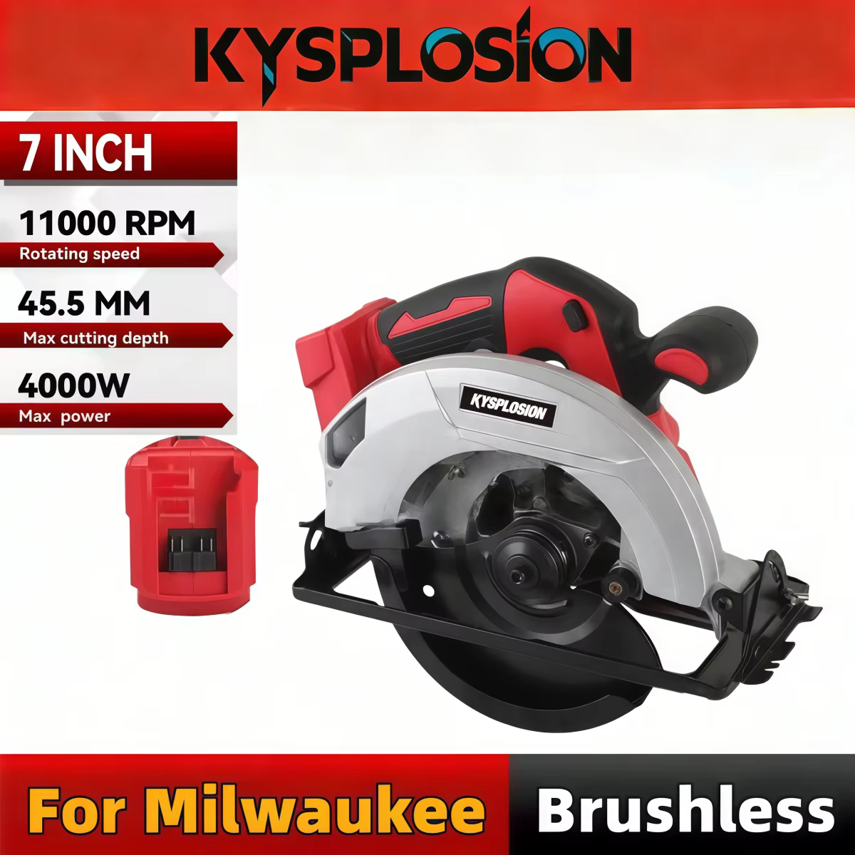 Scie circulaire sans fil de 7 pouces pour outils électriques Milwaukee M 18