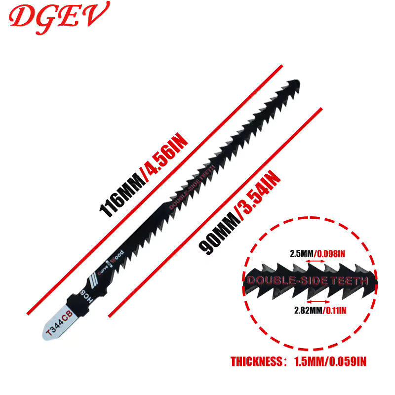 Lames de scie sauteuse double face T344Cb (lot de 4/8) pour une coupe courbe efficace
