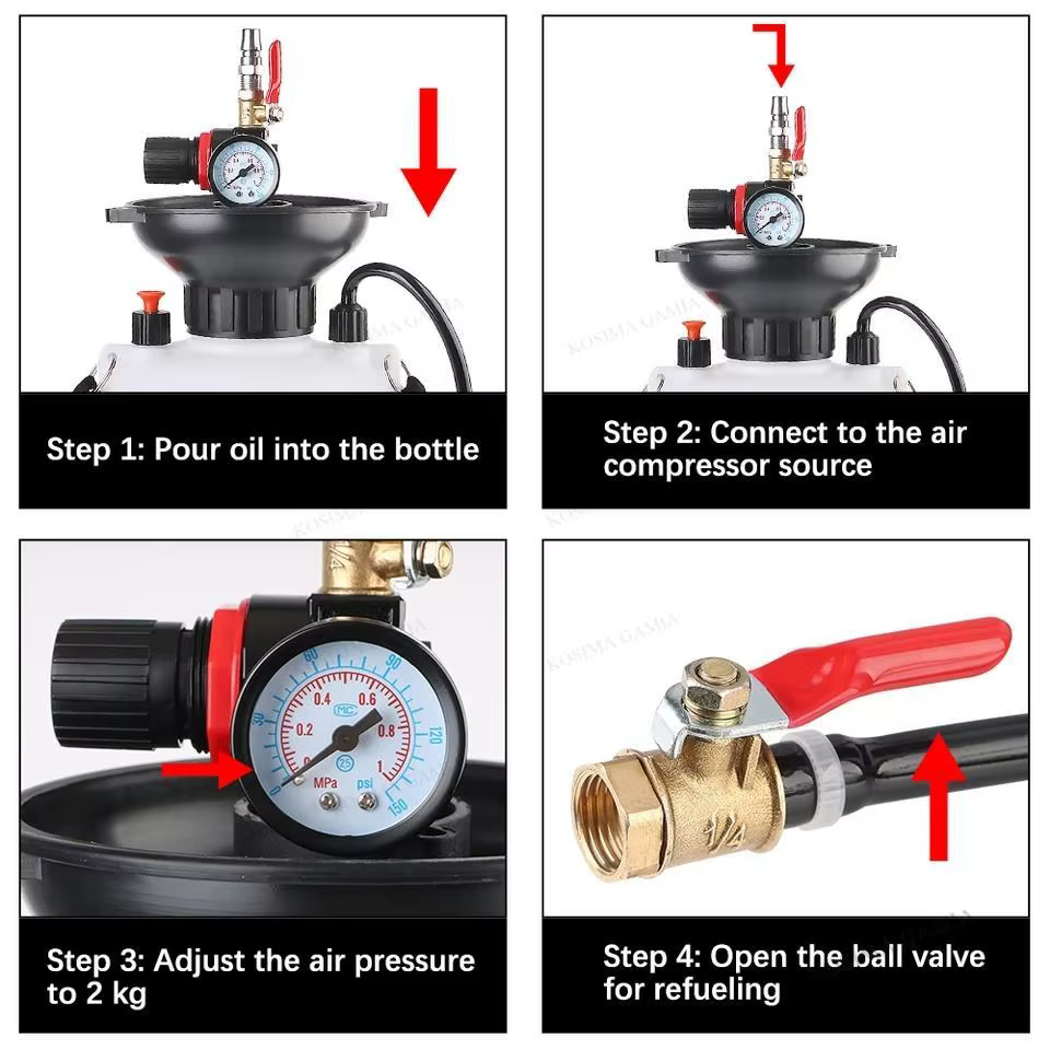 Pompe pneumatique haute pression 5L 1000 PSI pour remplissage d'huile de transmission ATF