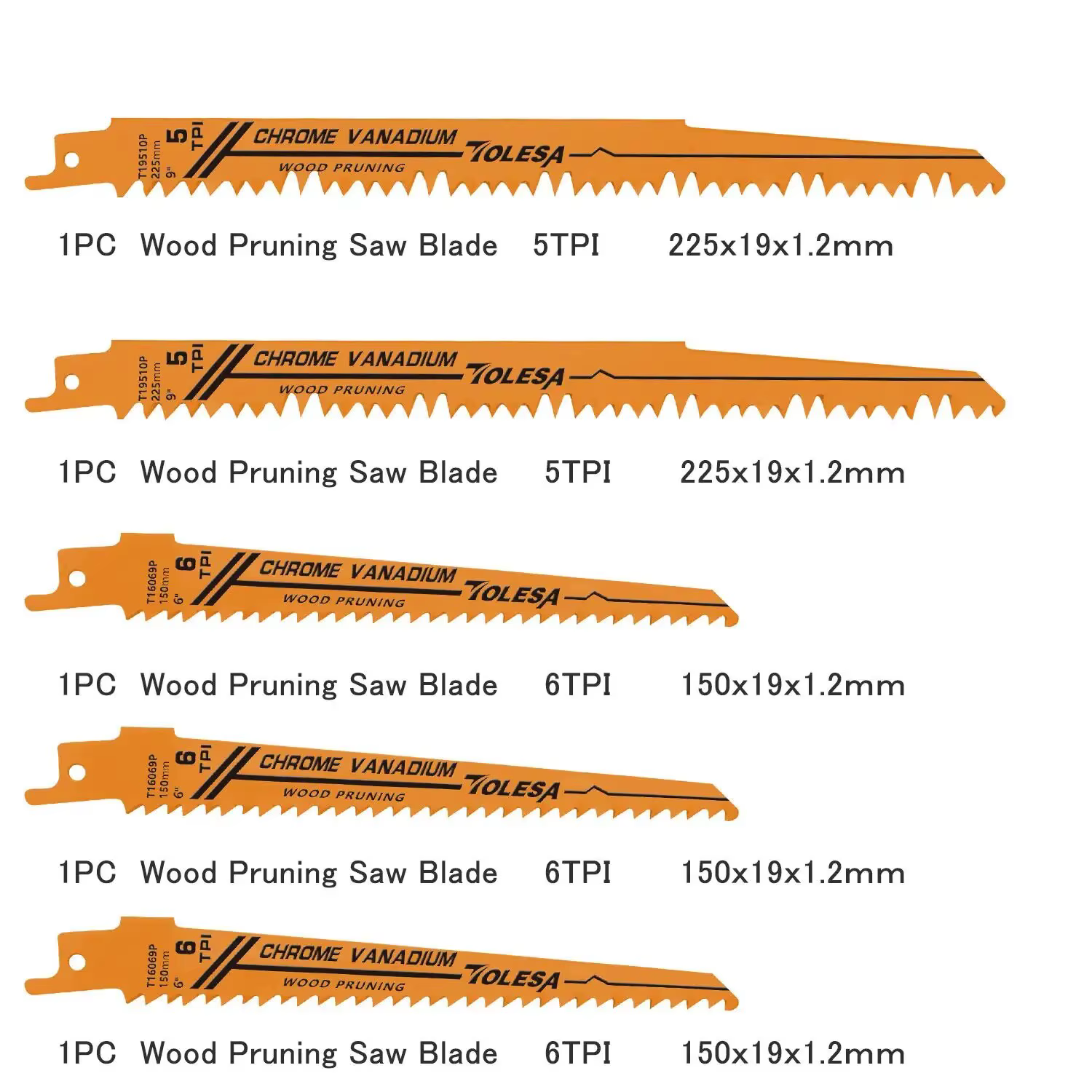 TOLESA 10 pièces lames de scie bi-métal alternatives pour l'élagage du bois PVC coupe métal lourd
