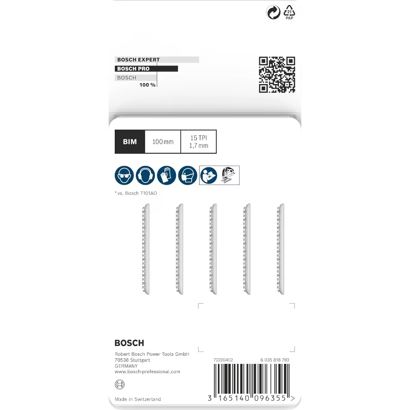 BOSCH 2608634897 Lame de scie sauteuse T101AIF pour le travail du bois dur
