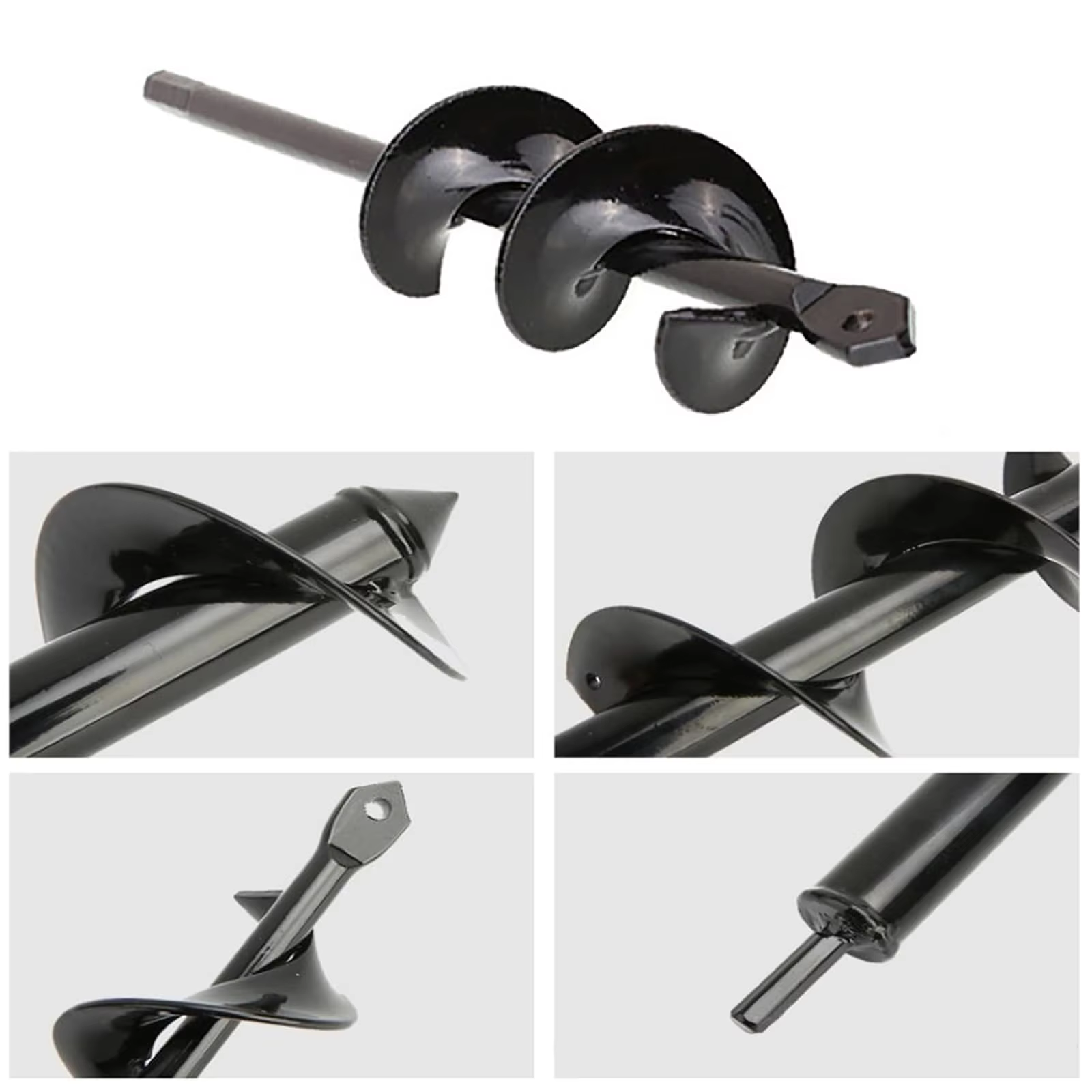 Lot de 3 tarières de jardin en spirale pour perceuses sans fil