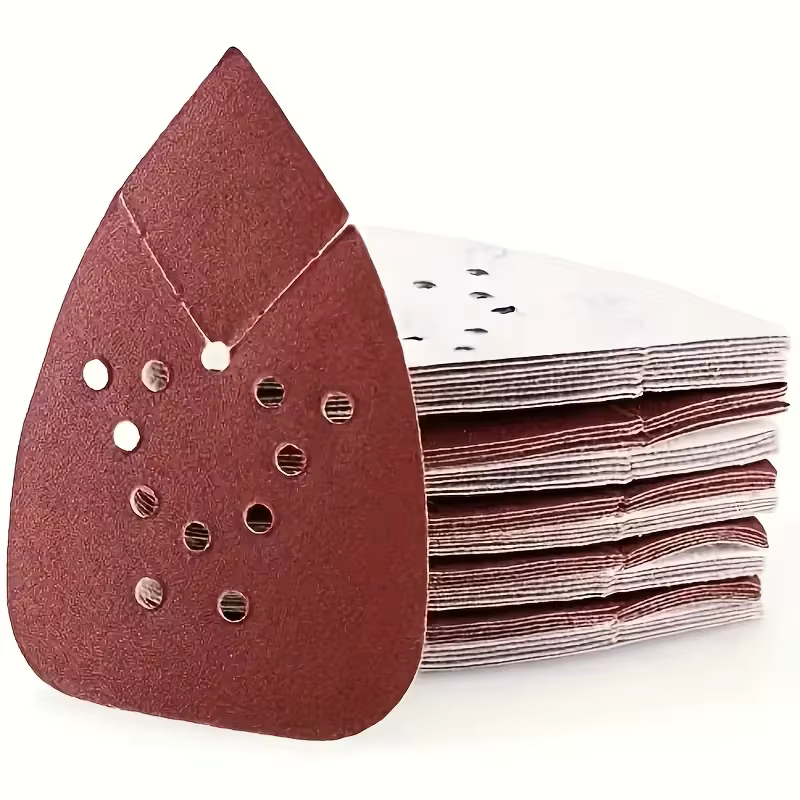 12 pièces tampons de ponçage pour ponceuses de souris 12 trous crochet boucle Triangle ponceuse à paume feuilles