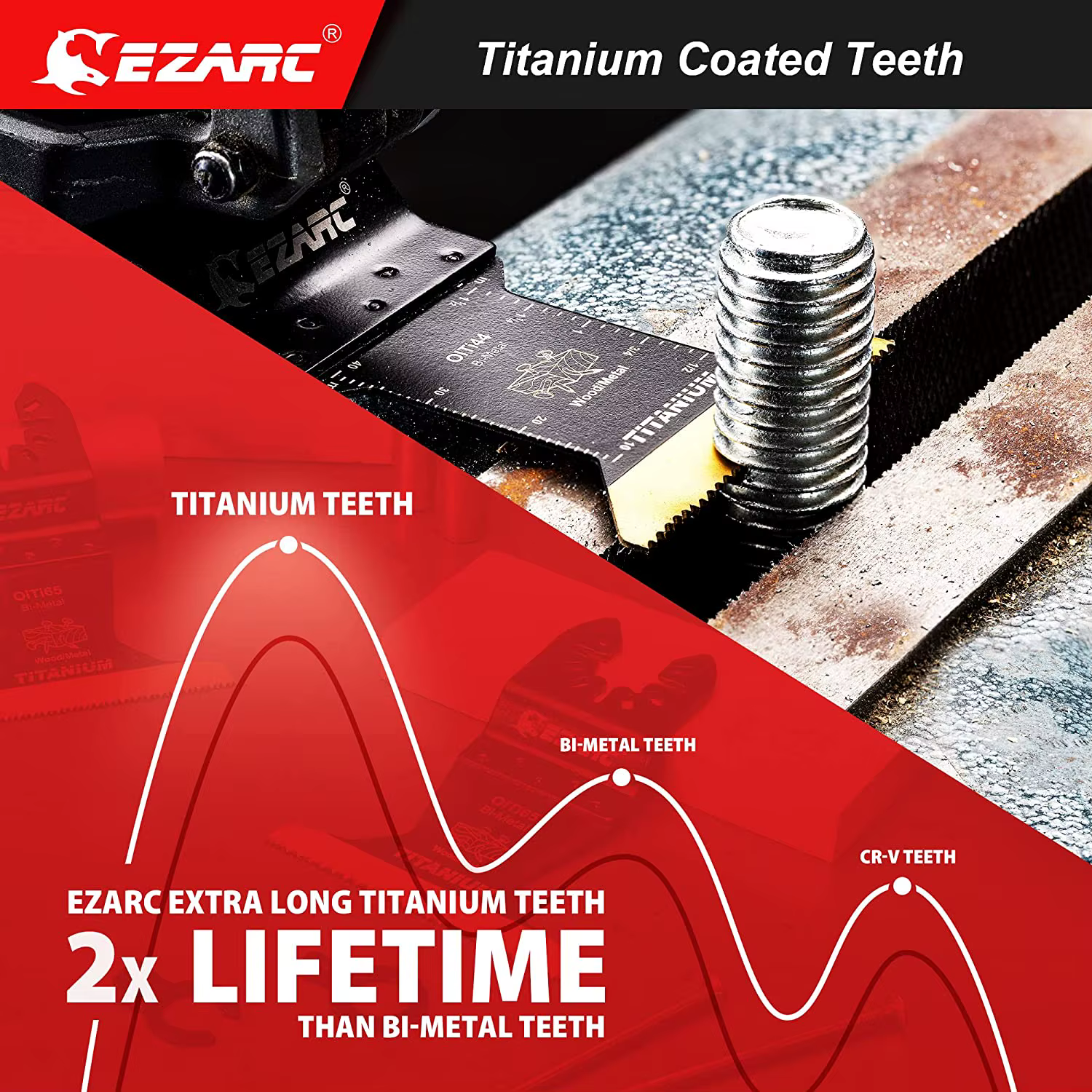 EZARC Kit de 4 lames de scie oscillantes en titane
