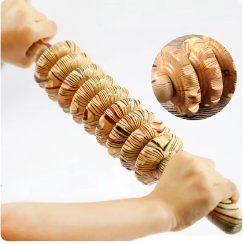 Rouleau de Énergie Lymphatique en Bois, Outils de Thérapie pour le Contour du Corps, Cellulite