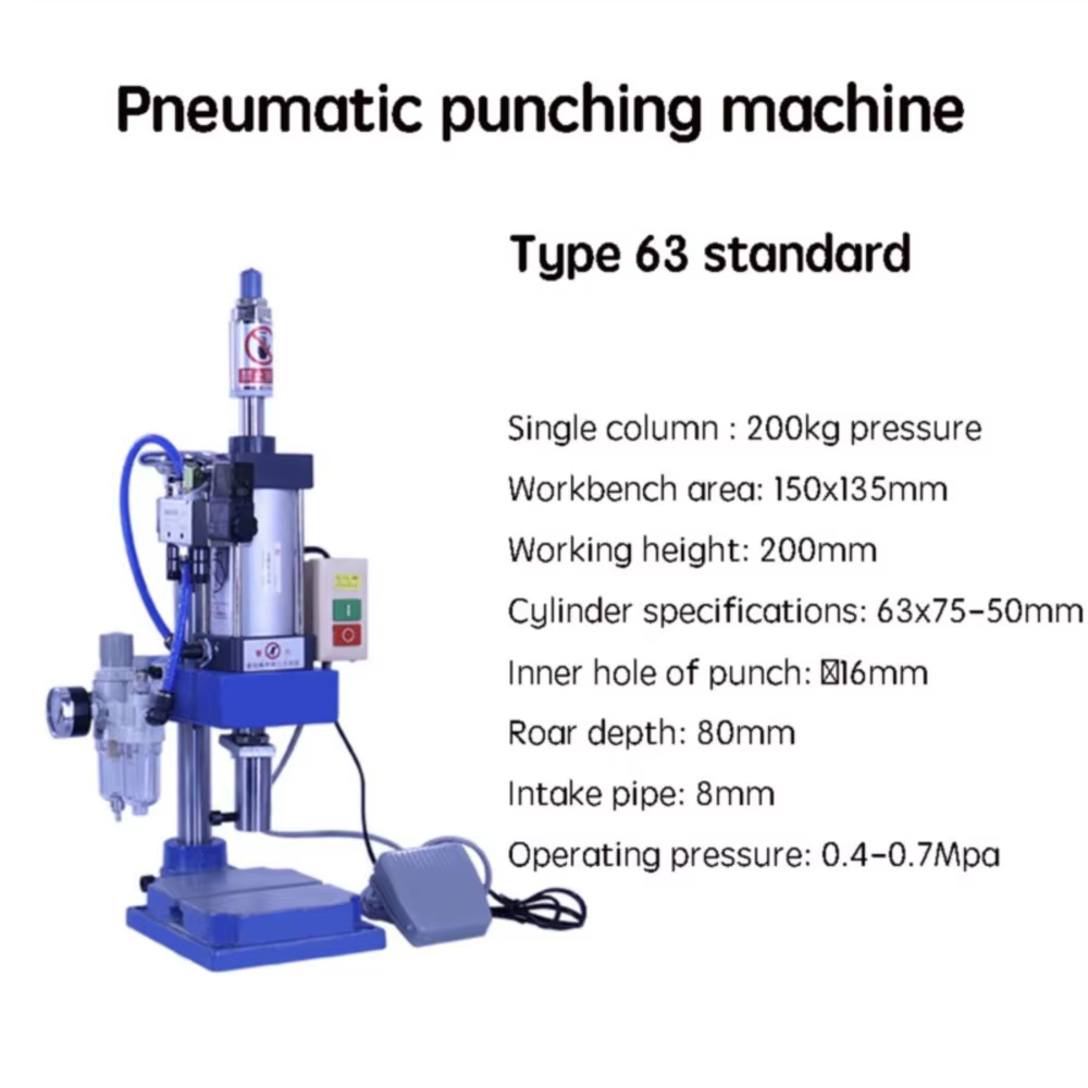 Poinçonneuse pneumatique presse à main Machine Force réglable 200KG perforateur