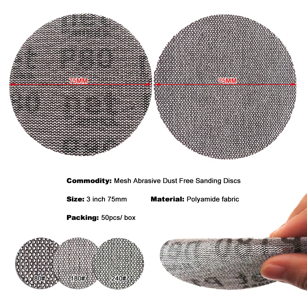 Disques abrasifs en maille Mirka 75 mm (3 pouces) – Lot de 50