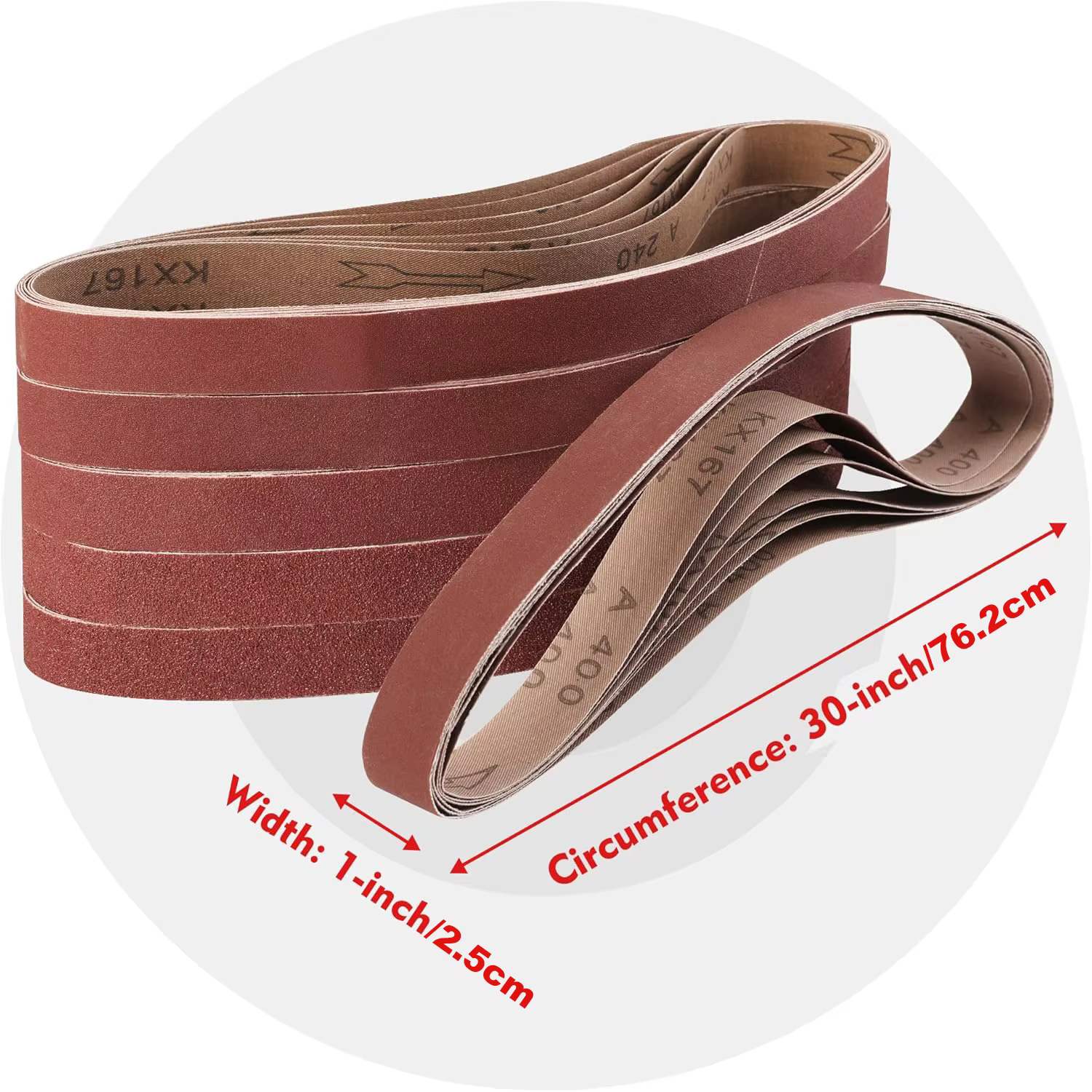 6 bandes abrasives de 1