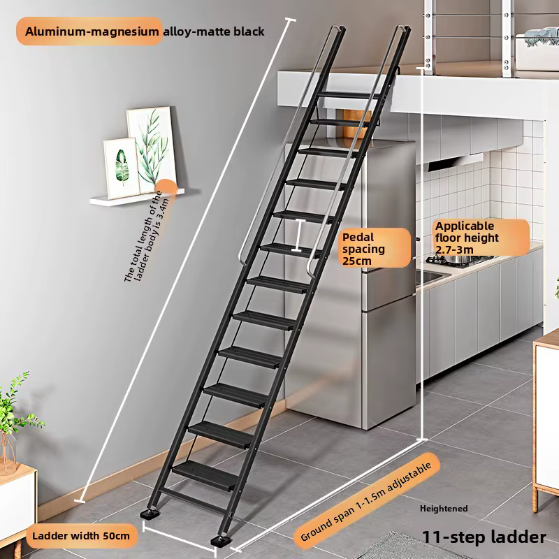 Échelle de loft multifonctionnelle en alliage d'aluminium épaissi d'intérieur escaliers modernes
