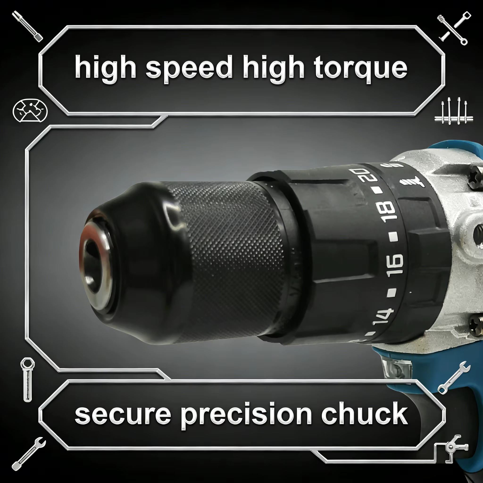 Perceuse-visseuse électrique FAAOTU 487-13 mm - Qualité professionnelle