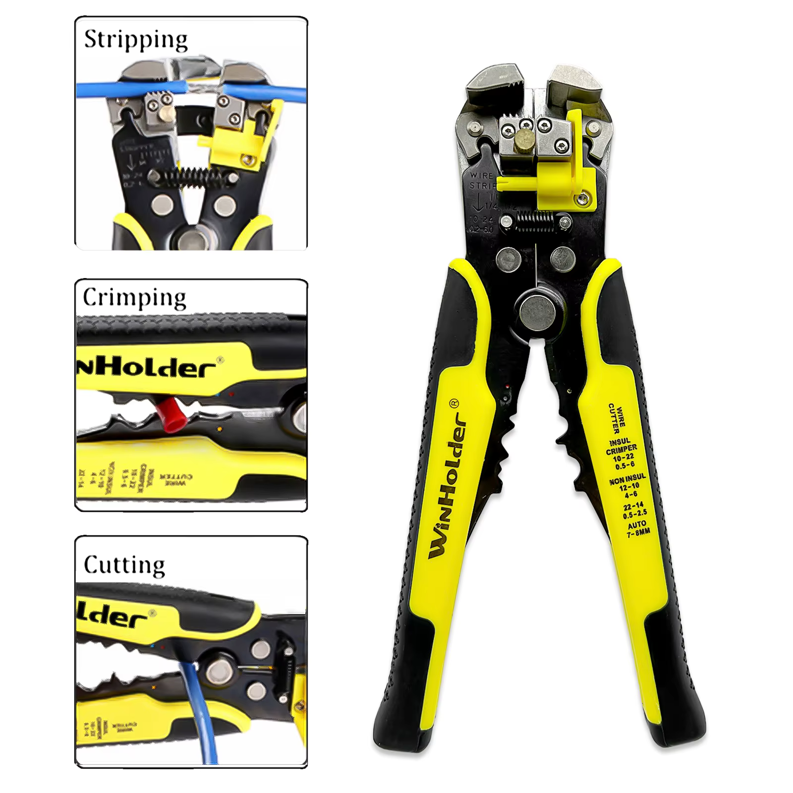 Professionnel Électricien Fil Outil Câble Fil Stripper Cutter Sertisseur Automatique Sertissage Pince À Décaper