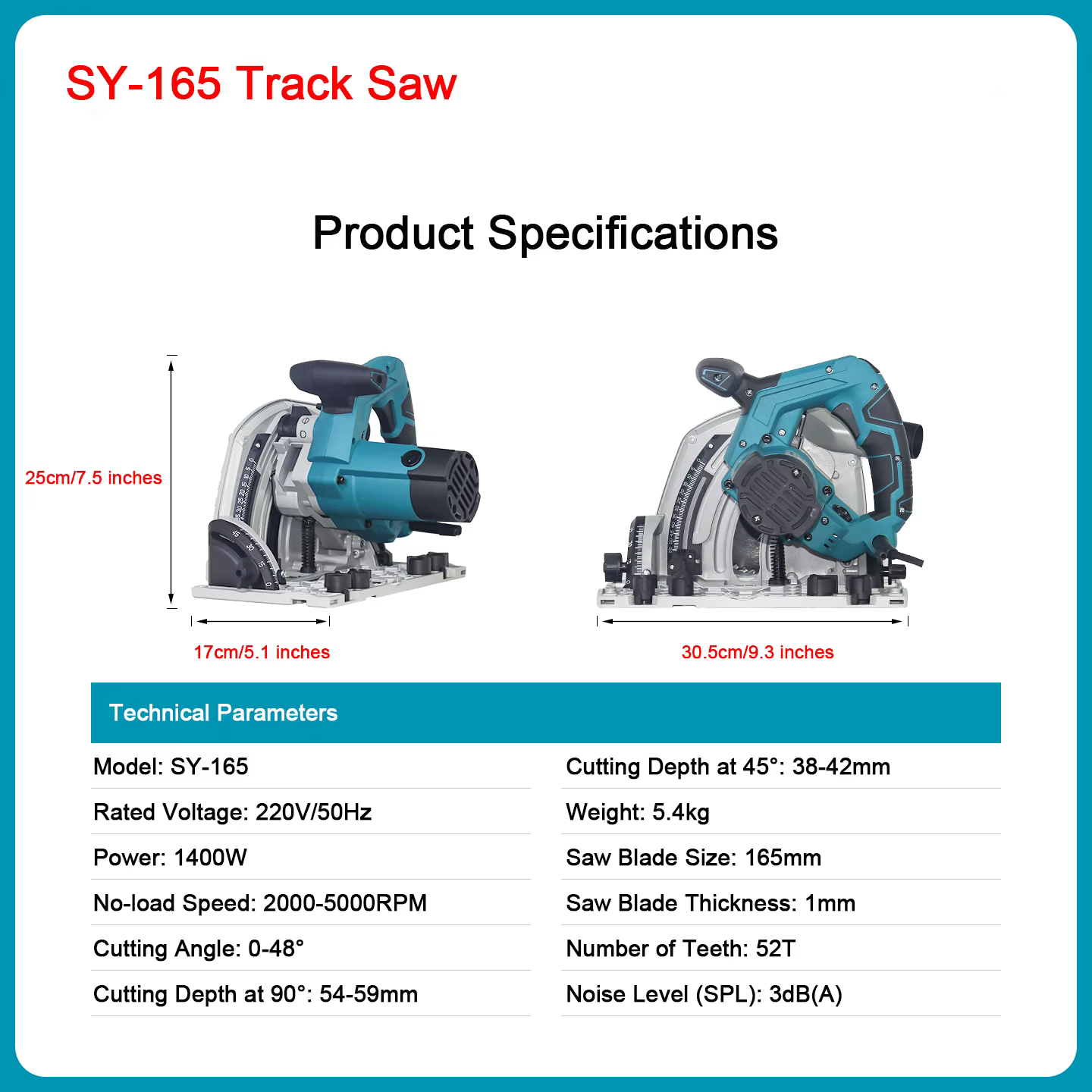 165 (2025 nouveau) 1400W scie à chenilles sans poussière pour le travail du bois