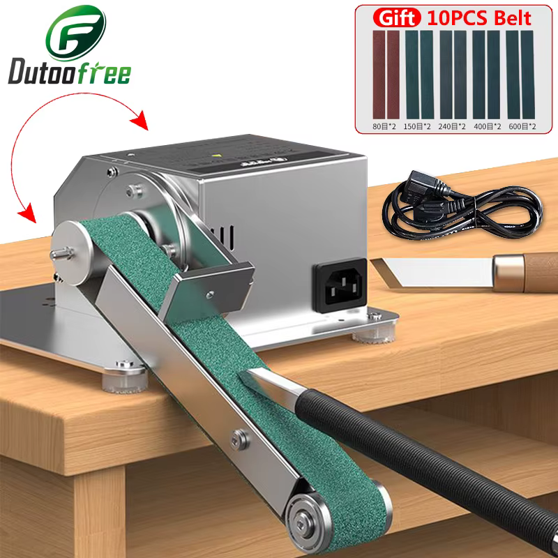 220V Mini ponceuse à bande électrique bricolage polissage rectifieuse 180W/270W/360W affûteuse régulation de vitesse 0-13500r/min
