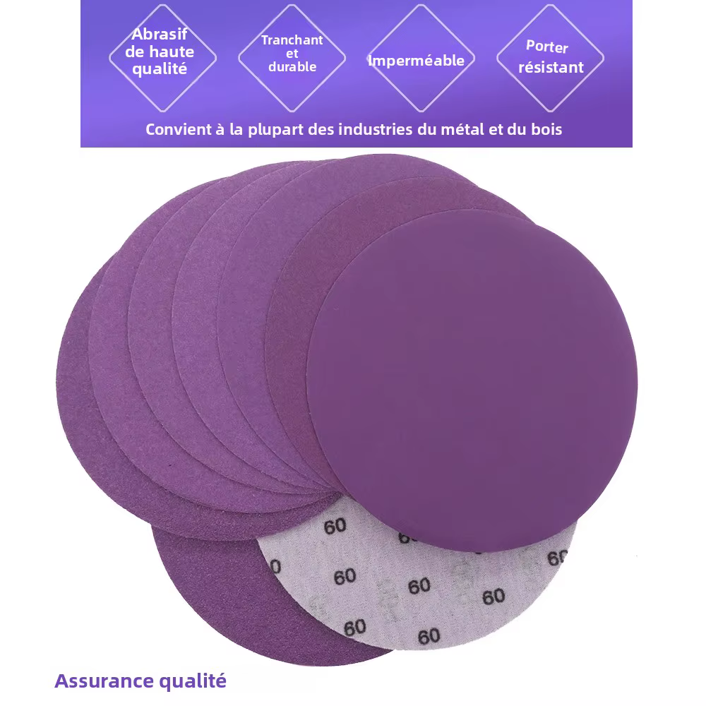 Disques de ponçage 6 pouces crochet et boucle 60-10000 grain papier de verre 150 mm pour ponceuse orbitale aléatoire travail du bois automobile métal voiture