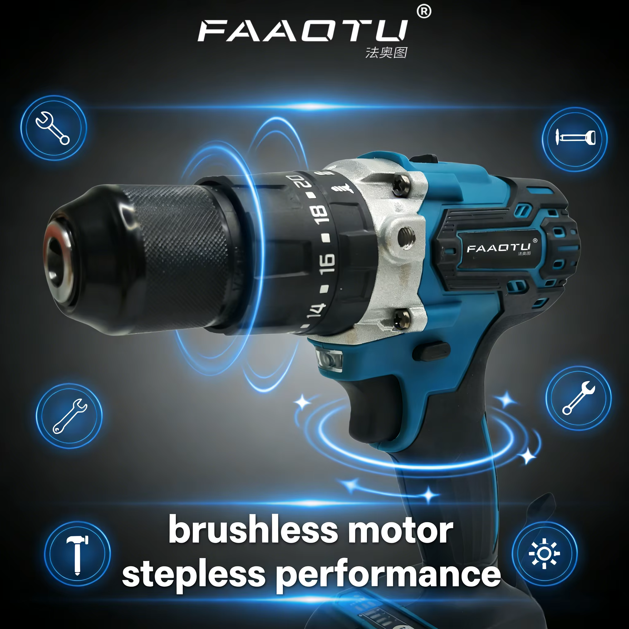 Perceuse-visseuse électrique FAAOTU 487-13 mm - Qualité professionnelle