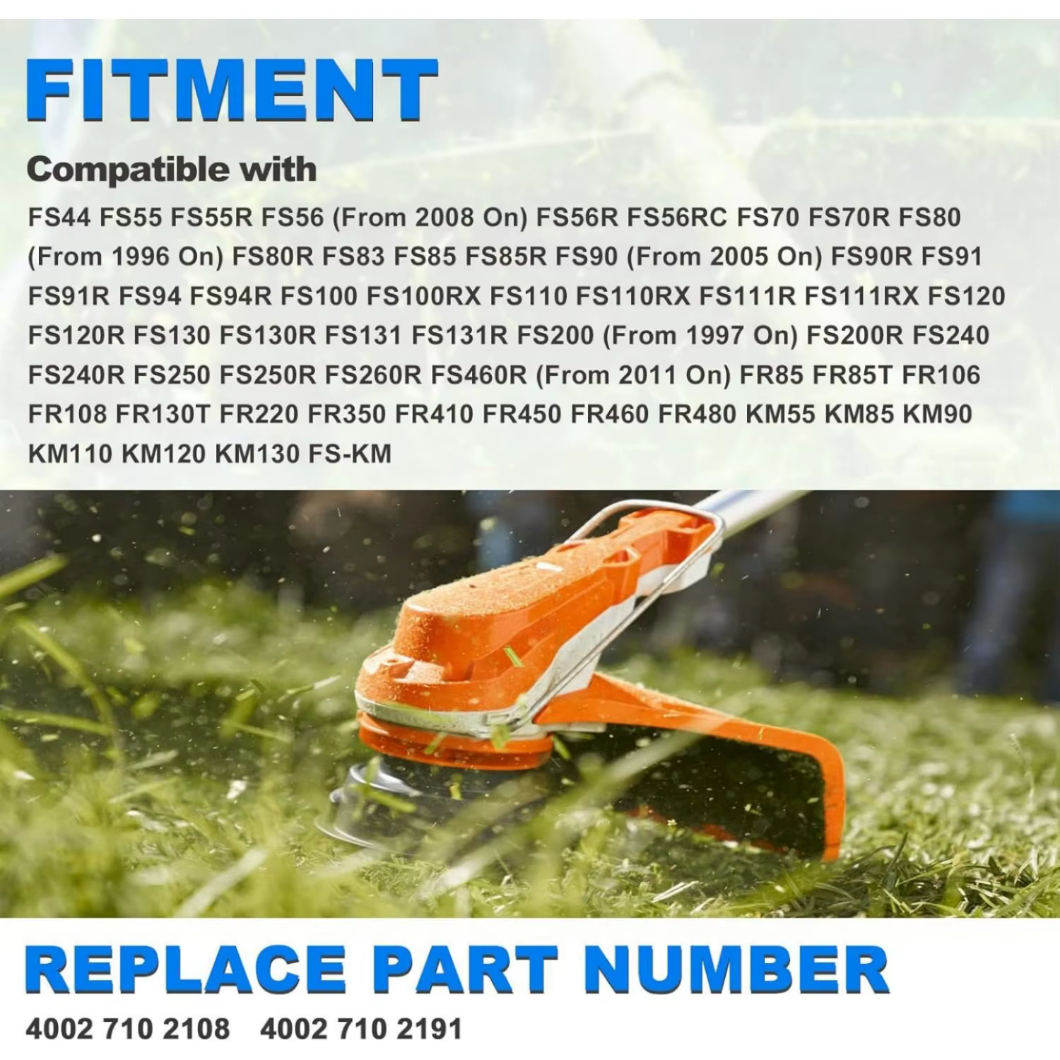 Tête de coupe 25-2 pour débroussailleuses Stihl FS90 FS90R FS55 FS56 FS56RC FS70 FS80 FS110 FS130 FS88 FS100 FS100R FS106 FS108