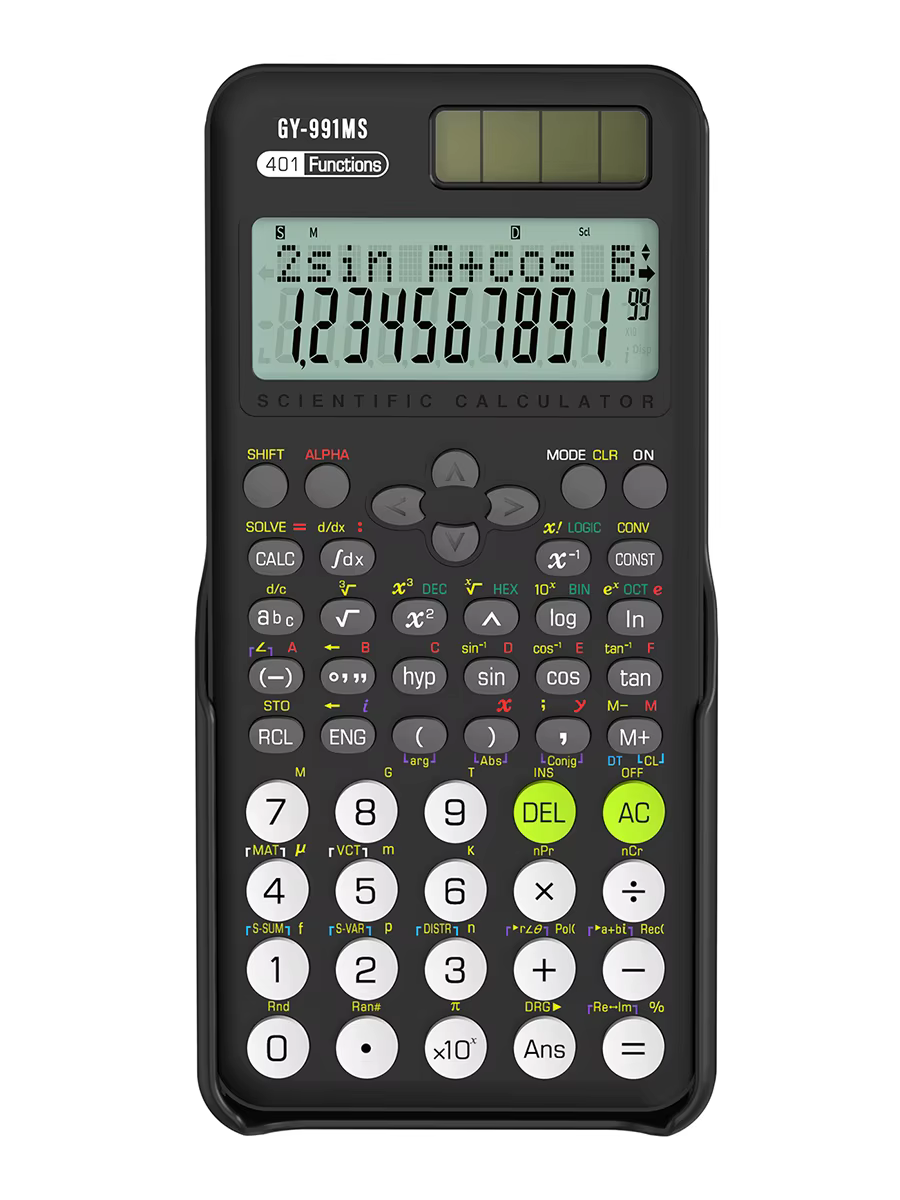 Calculatrice scientifique scolaire 991MS 401 fonctions de calcul idéales pour l'examen d'étude des élèves du collège et du secondaire du premier cycle du secondaire