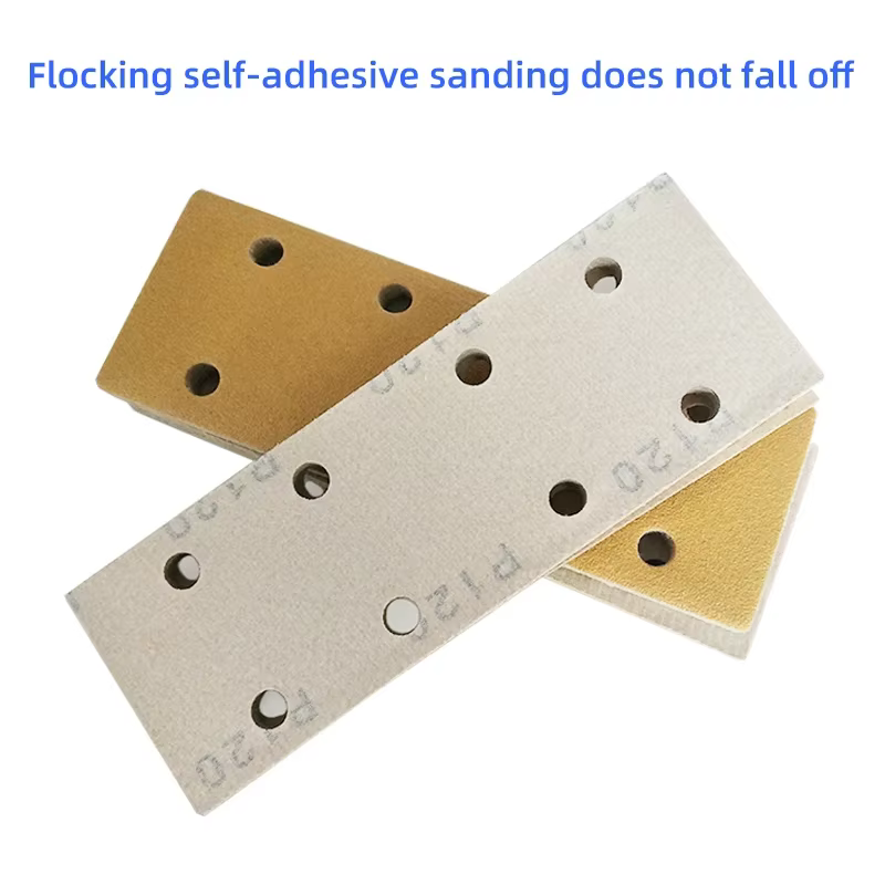 Papier de verre abrasif 70x198mm carré 8 trous bande Abrasive sans poussière antiadhésive grain 80-400 gommage utilisé
