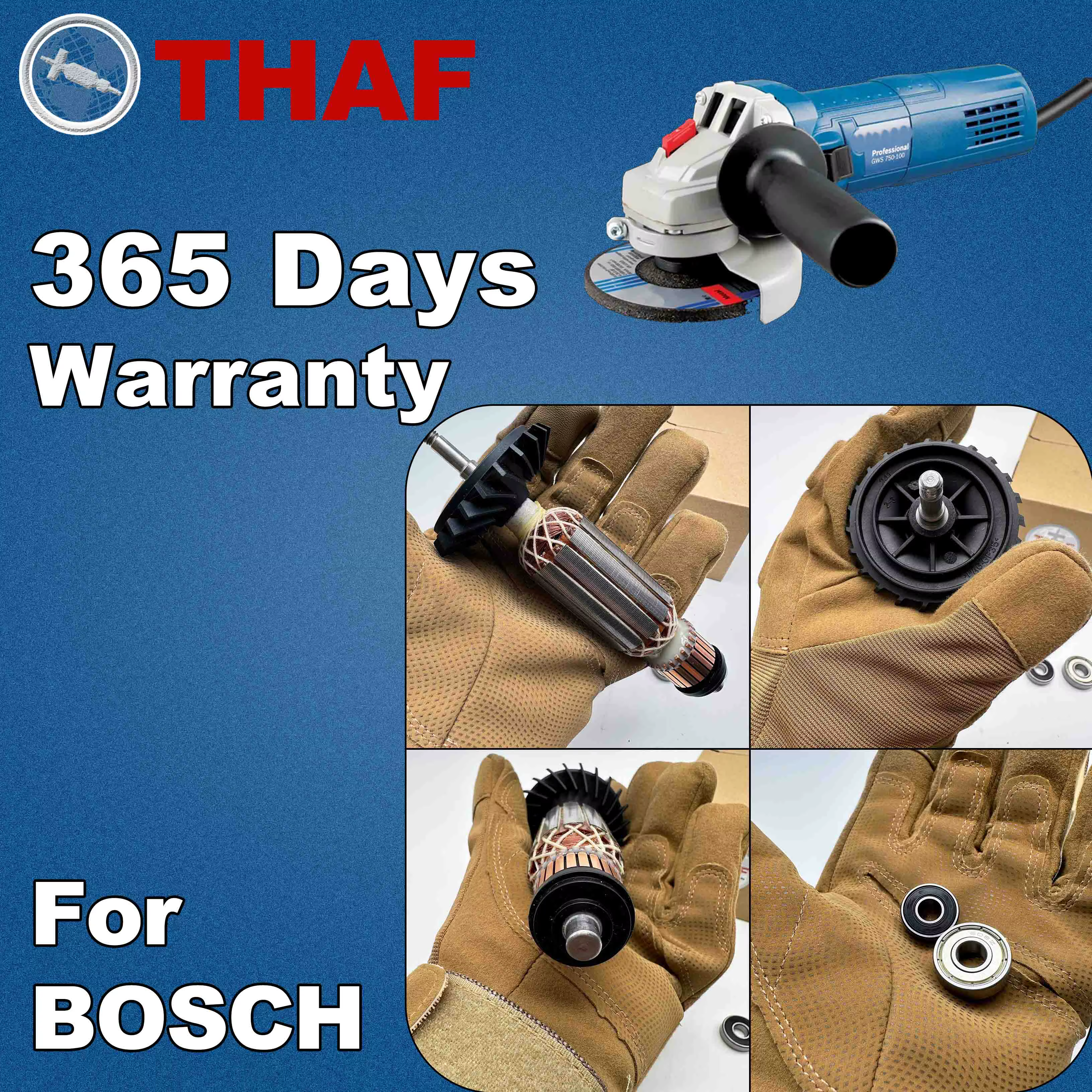 AC 220V 240V GWS750-100 Induit Rotor pour BOSCH GWS750-100S Meuleuse Angulaire Pièces de rechange