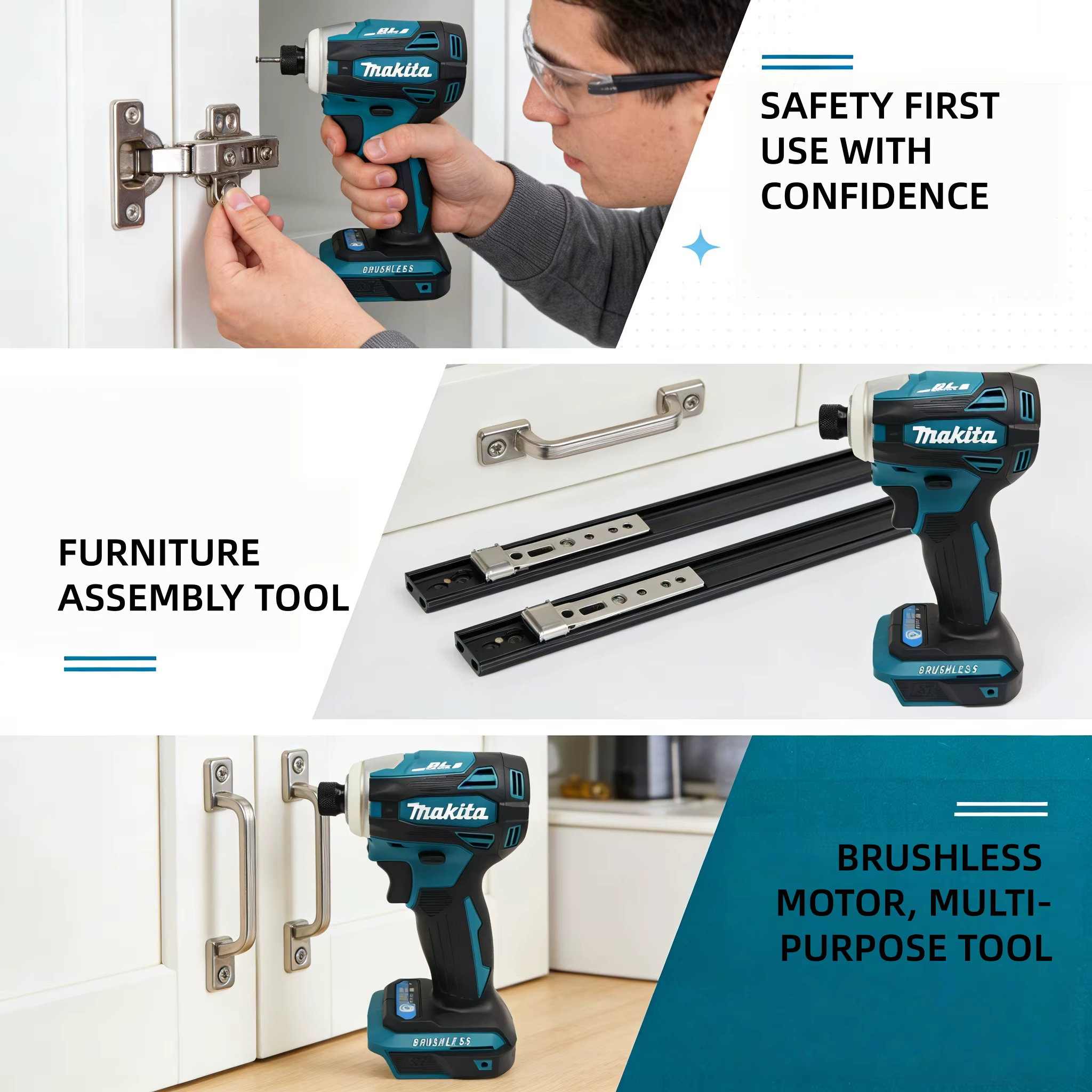 Makita DTD172 Perceuse à percussion sans fil LXT BL avec moteur sans balais 18V pour bois
