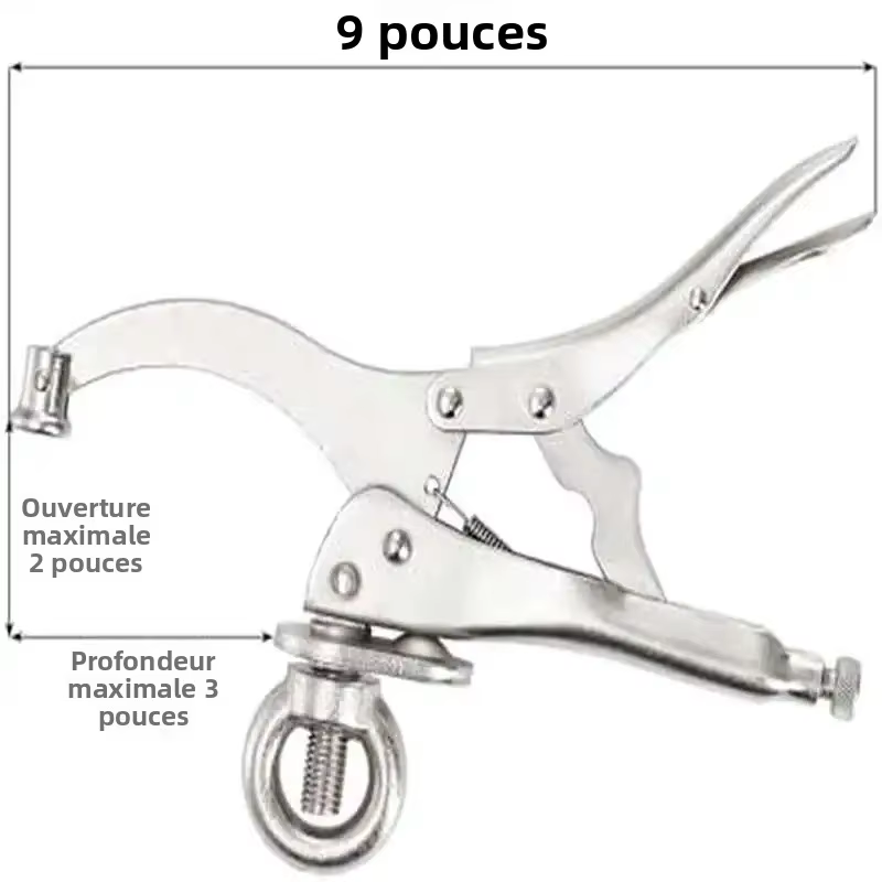 9 po. Pince à étau pour perceuse