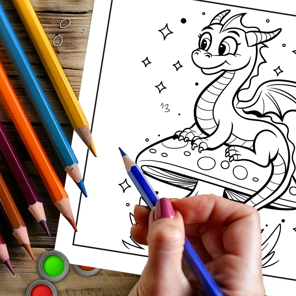 Livre de coloriage Easy Dragons pour adultes, cadeau d'anniversaire, fournitures de rentrée scolaire, livre de dessin mignon pour adultes