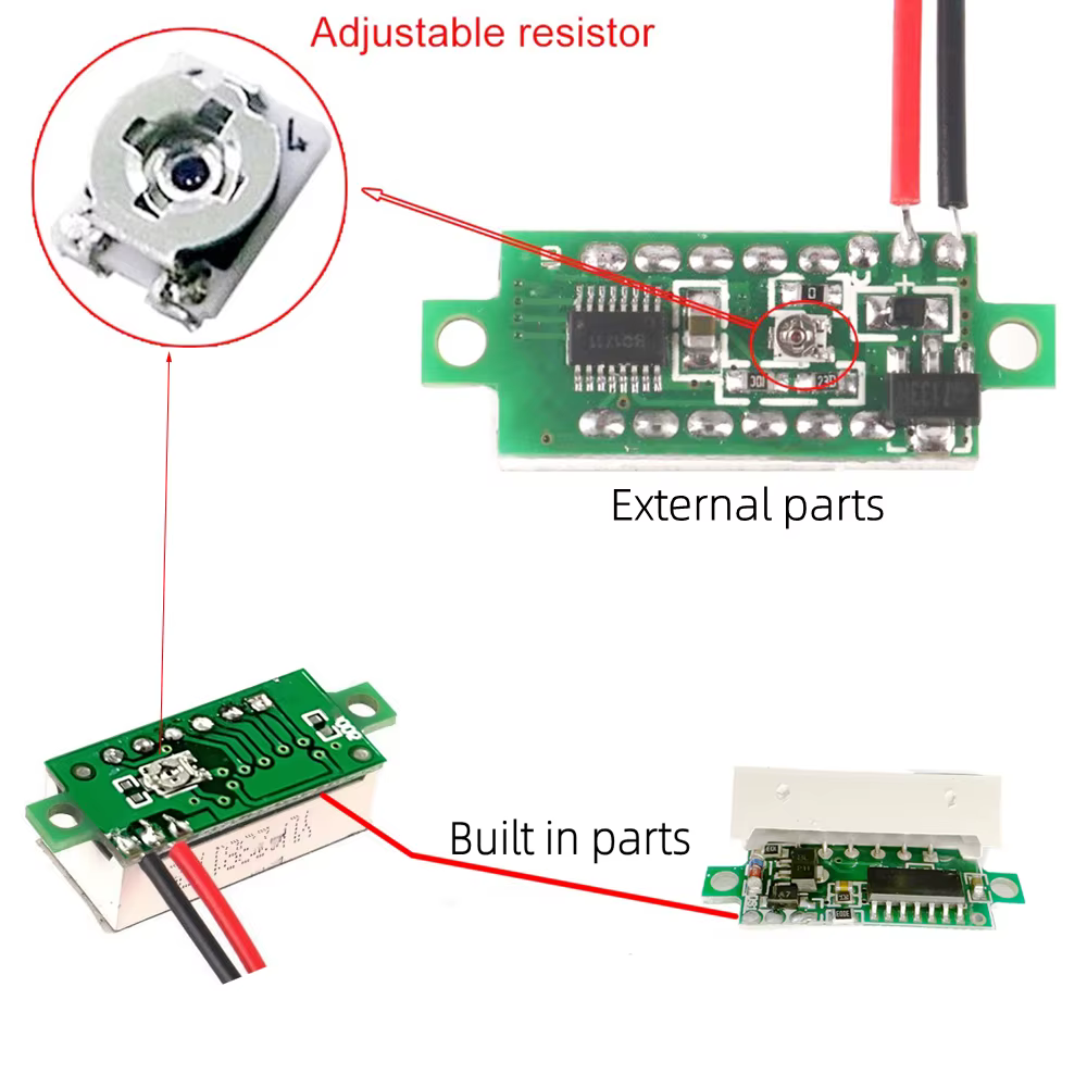 Voltmètre numérique LED DC 0.28 pouces