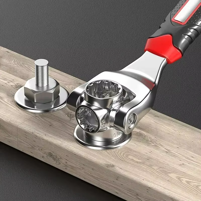 52 en 1 outils douille fonctionne universel cliquet cannelé boulons manchon Rotation