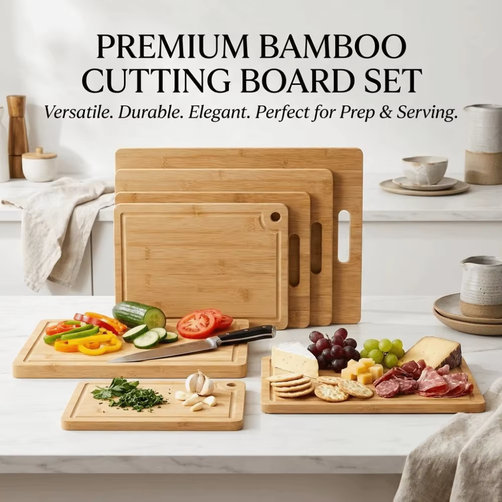 Planche à découper en bambou écologique, double face, portable, durable, pour couper les légumes, la viande, planche à découper pour le camping