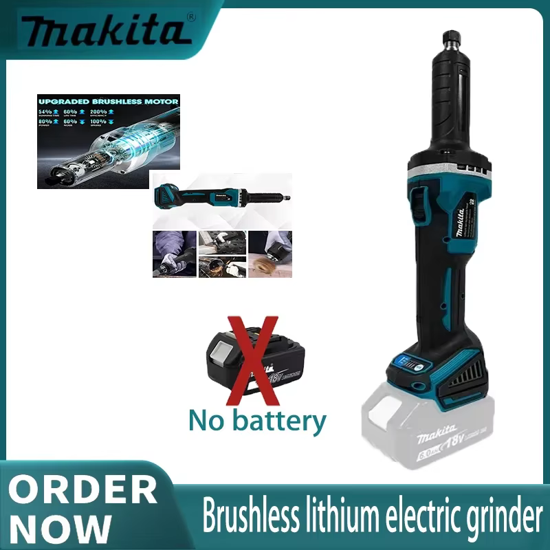 Meuleuse sans fil Makita sans balais à 4 vitesses - Machine à meuler électrique portative et outil de gravure rotatif