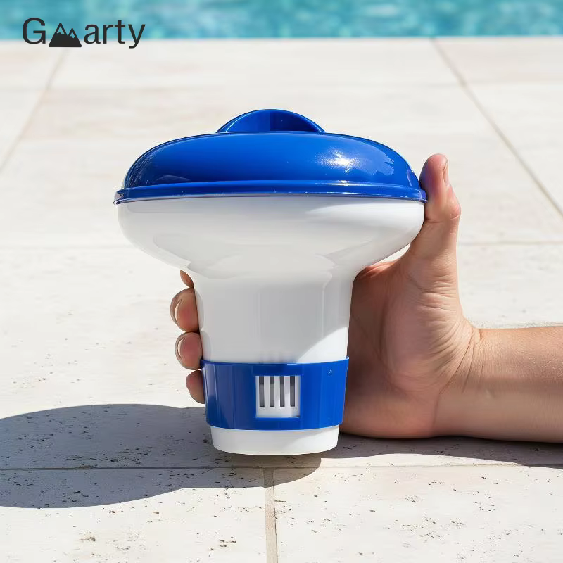 Distributeur de chlore flottant pour piscine de 5 pouces avec aérations réglables et couvercle anti-fuite pour piscines intérieures et extérieures, spas et bains à remous