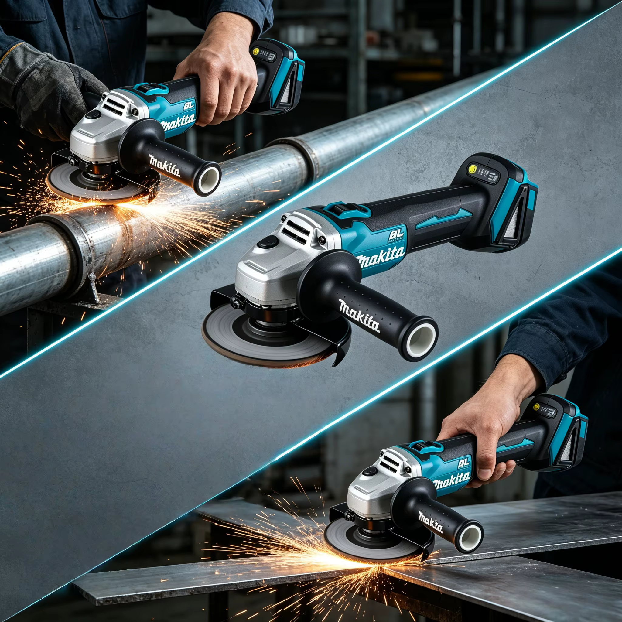 Meuleuse d'angle électrique rechargeable Makita 18V DGA404 : outil haute puissance sans balais de 125 mm pour la découpe et le polissage (unité nue)