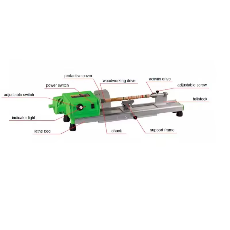 Tour à bois miniature de table 220V 480W à vitesse variable pour le perçage