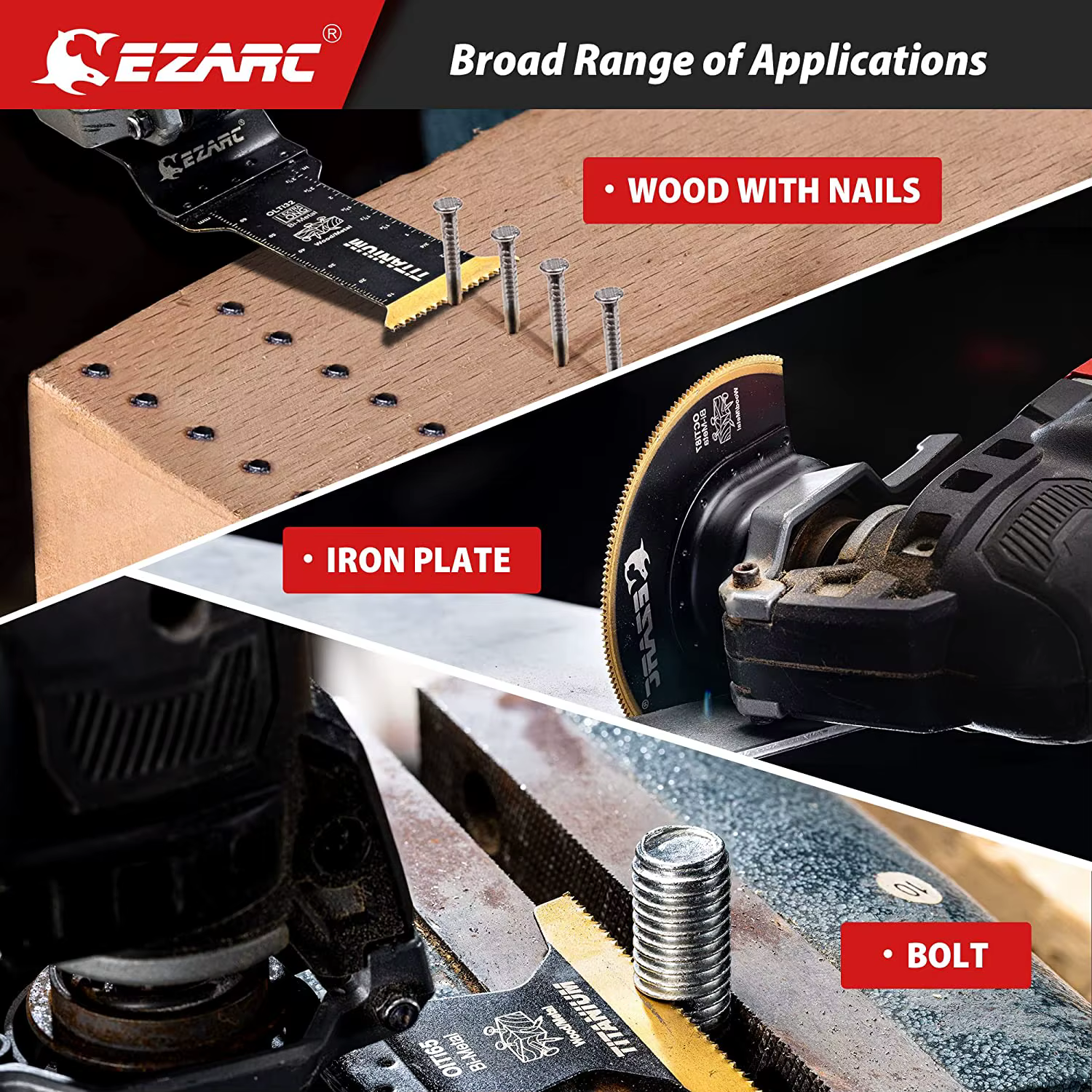 EZARC Kit de 4 lames de scie oscillantes en titane