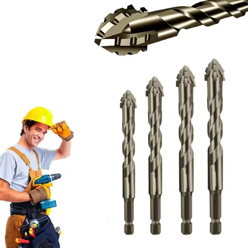 Foret excentrique à quatre tranchants en alliage haute dureté amélioré