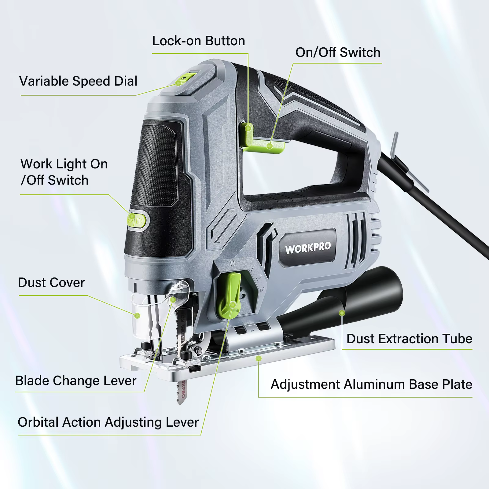 WORKPRO Scie sauteuse filaire 850 W