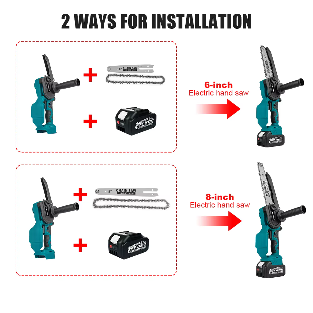 Kamolee-Mini scie électrique sans balais aste, scie JOSaw, coupe-bois, élagage, outils électriques de jardin, 6 po, 8 po