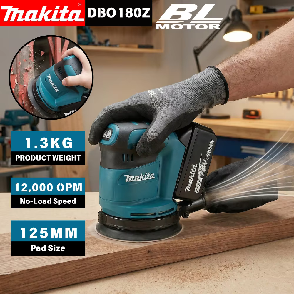Ponceuse orbitale aléatoire sans fil Makita 18V sans balais