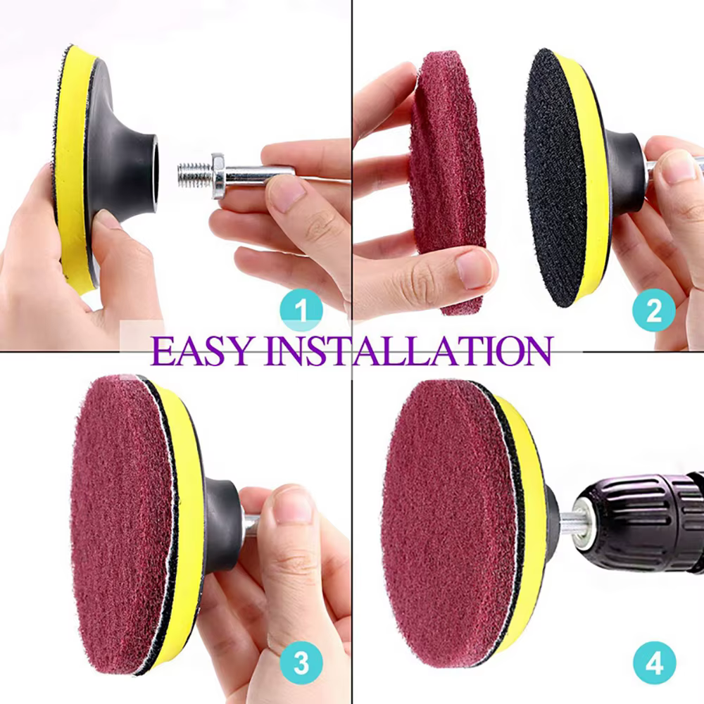8 pièces 4 pouces perceuse électrique brosse tampons de gommage coulis perceuses électriques épurateur brosse de nettoyage baignoire outils de nettoyage brosse poussiéreuse pour baignoires de voiture