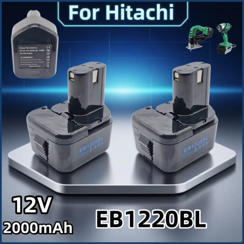 Batterie de remplacement 12V 2Ah pour perceuse sans fil Hitachi EB1220BL EB1214S CD4D DH15DV C5D WR12DMR 324360
