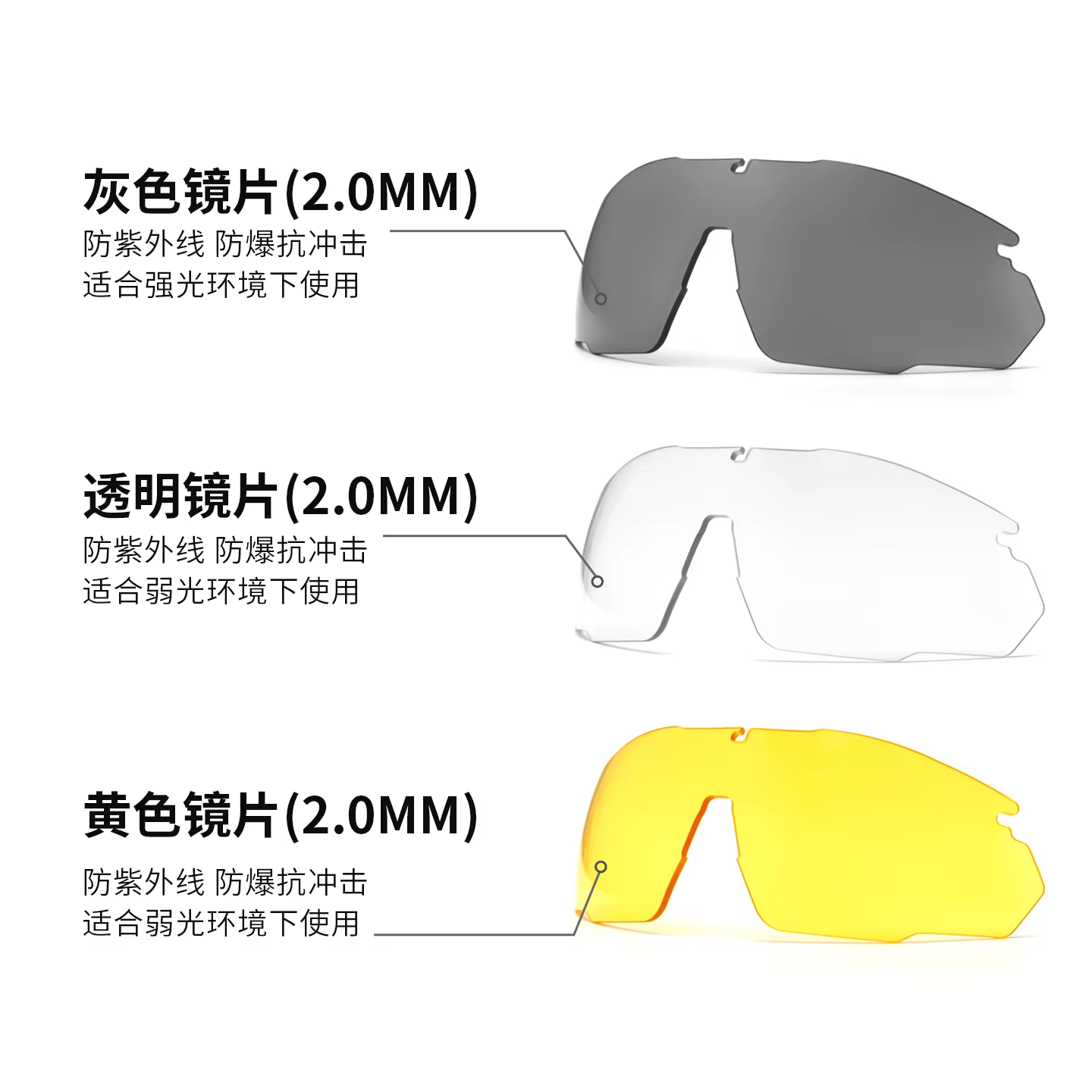 Lunettes de tir professionnelles à 3 lentilles UV400, lunettes tactiques Airsoft sûres, Anti-buée, pour l'alpinisme et la pêche