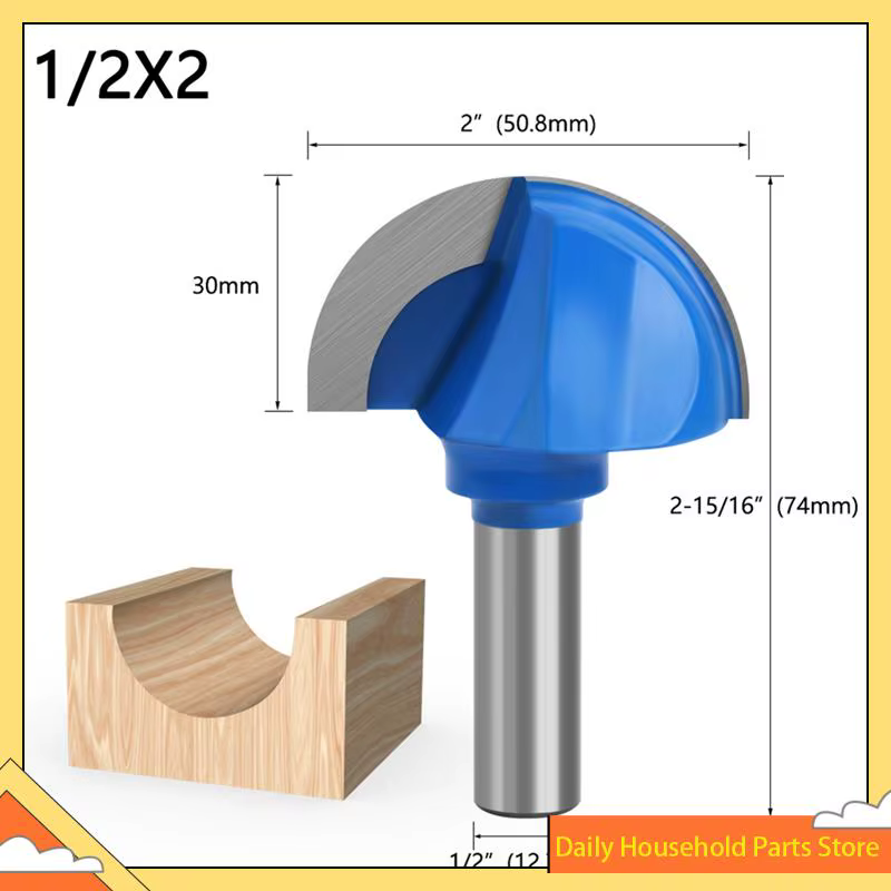 1/2 tige nez rond rainure noyau boîte routeur Bit Double