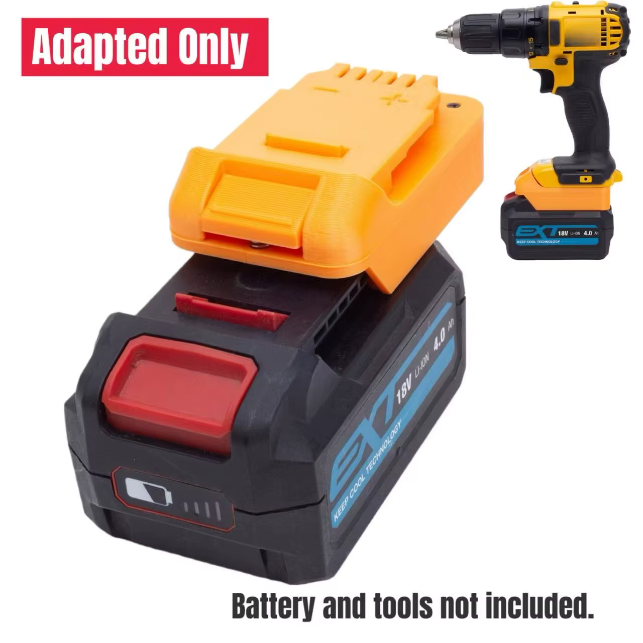 Adaptateur convertisseur pour batterie Erbauer 18V vers Milwaukee / Bosch / Dewalt /Makita / Parkside 20V Drill
