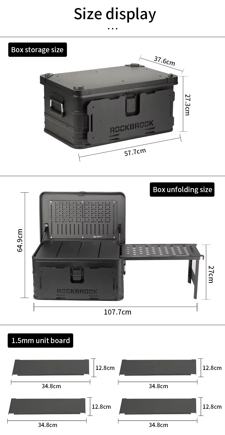 Boîte à outils professionnelle en aluminium de 50 L vide pour entrepôt