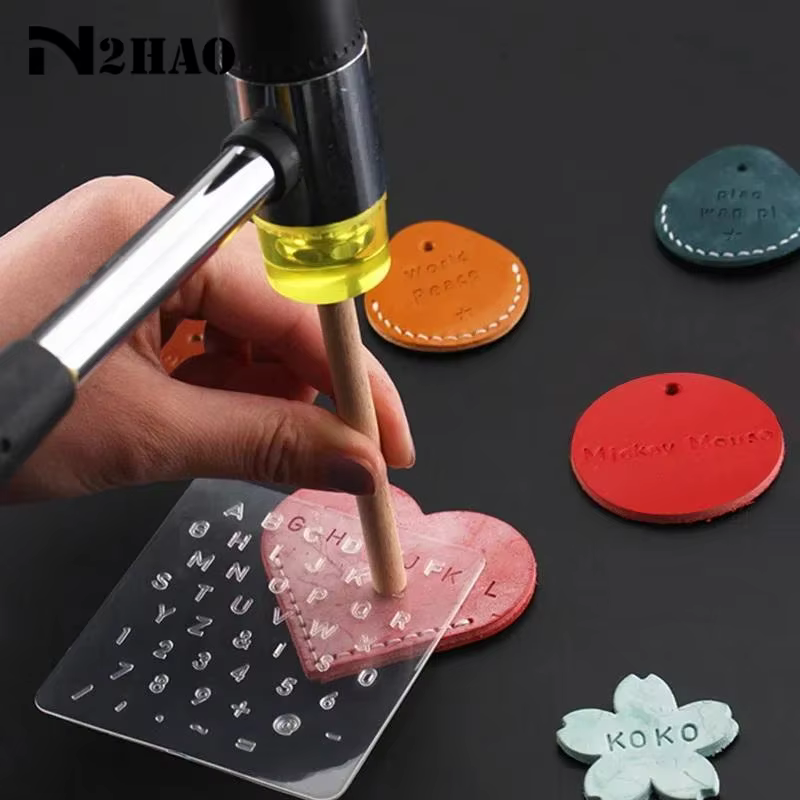 1 ensemble d'outils de marquage et d'impression sur cuir, poinçon de lettrage pour cuir, outil d'impression pour articles en cuir translucides, moule en cuivre à caractères mobiles